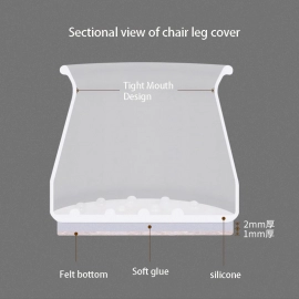 16PCS Silicone Chair Leg Cover Felt Bottom Round Square Furniture Feet Caps Floor Protector Pads for Chair Leg 