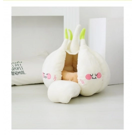 Cartoon Garlic Pet Bed Warm Cat's Nest Cozy Cushion Pet House Small and Medium-Sized Dog Doghouse for Washable Cave Cats Beds